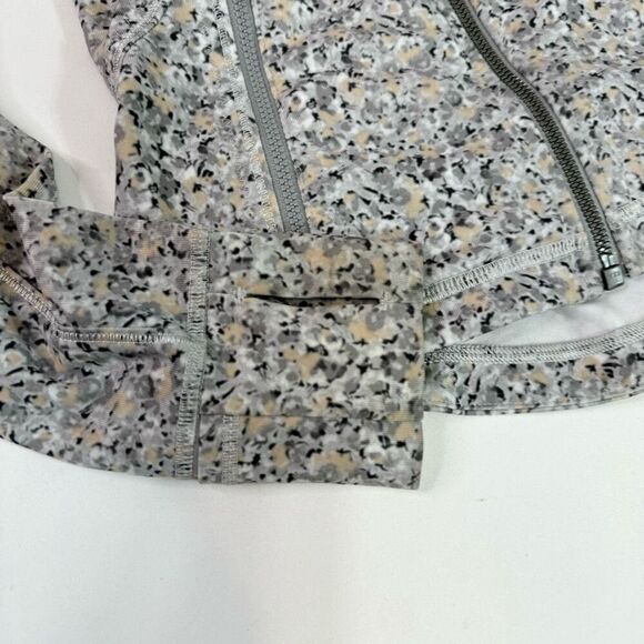 Lululemon Athletica Jacket 2 Womens Gray Fleur Silver Abstract Full-Zip Track - Picture 2 of 11